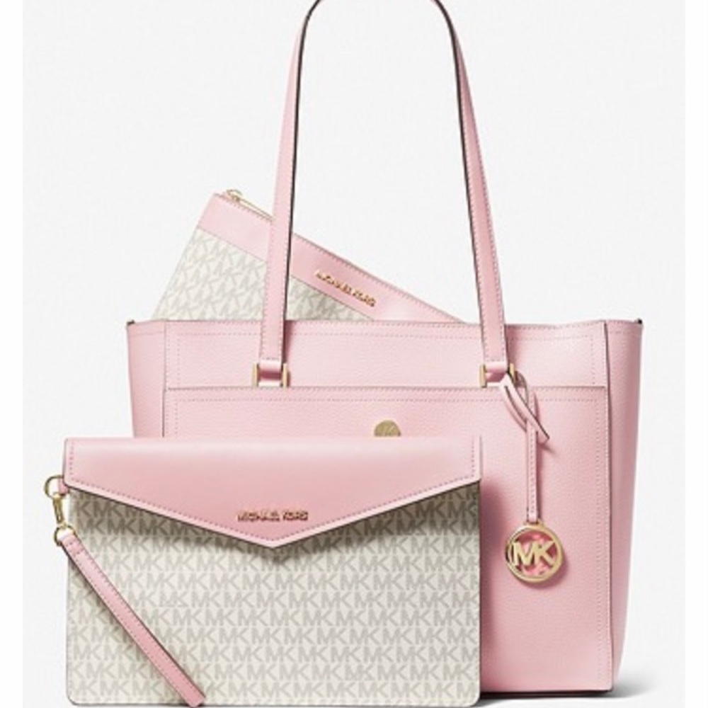 Michael Kors 3-pc NEW leather Maisie tote
